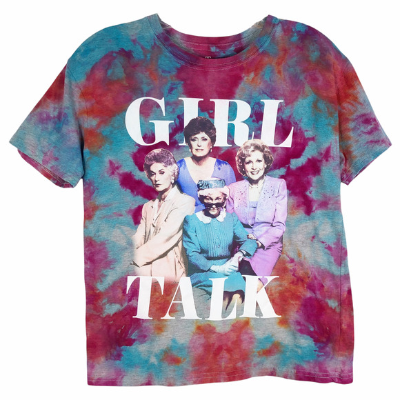 Golden Girls Tie‎ Dye Womens Size Small Tee Shirt Pink Blue Gray Top 767 - Picture 9 of 11